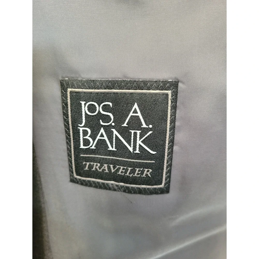 Jos. A. Bank Suit Mens 48R Wool Traveler Chelsea Gray Tailored Fit 2pc Business